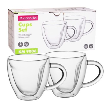 Тепловые очки кофейные чашки двойной нижний 2x250 мл камилль