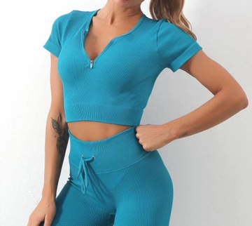 DAMSKI KOMPLET SPORTOWY DO ĆWICZEŃ NA SIŁOWNIĘ 3w1