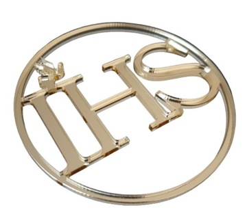 Топпер для торта золотой ДЕКОР для причастия IHS золотое зеркало для причастия 8см