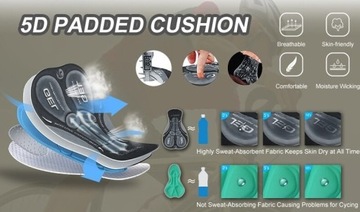 СПОРТИВНЫЕ ВЕЛОСИПЕДНЫЕ ШОРТЫ, КОРОТКИЕ, ГЕЛЕВАЯ ПОДКЛАДКА, 5D ГЕЛЬ