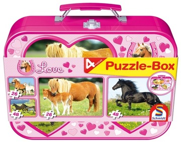Puzzle 2 x 26 + 2 x 48 W WALIZCE Love Konie