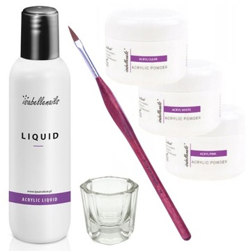 ZESTAW AKRYLOWY AKRYL 3x15ML LIQUID 100ML GRATISY