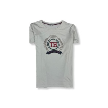 Tommy Hilfiger T-Shirt Koszulka Damska Biała Logo Unikat Klasyk XL