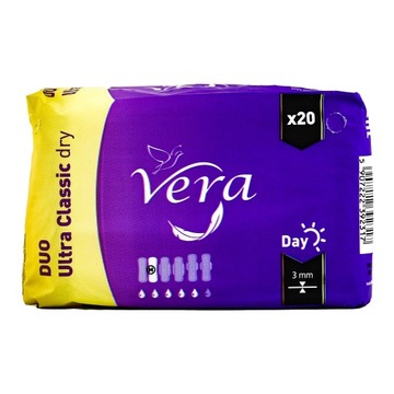 Podpaski higieniczne Vera bez skrzydełek Duo Ultra CLASSIC Dry Day 20 szt.