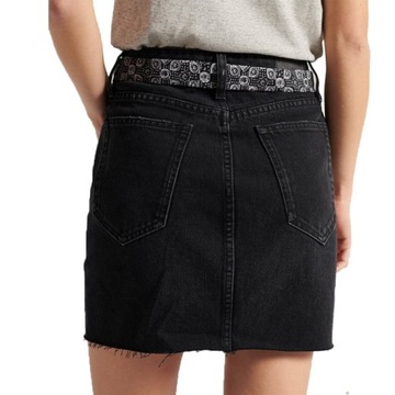 SUPERDRY CZARNA JEANSOWA SPÓDNICA PASEK (30)