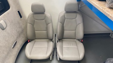 FOTEL PRAWY LEWY MERCEDES C W204 SZARE SKÓRA