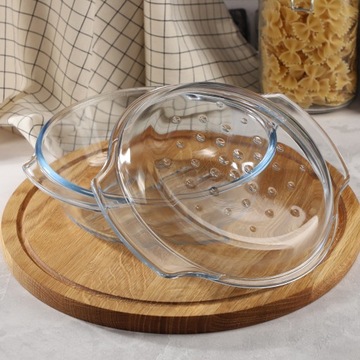 NACZYNIE ŻAROODPORNE Z POKRYWKĄ 2,4L SZKLANE