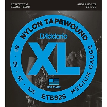 D'Addario ETB92S struny basowe nylon short scale