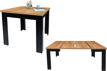 Stół kwadratowy 80x80 rozkładany do 160 cm LOFT dąb craft do salonu kolory