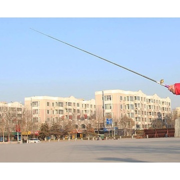 Удочка размером с ручку. Складная телескопическая удочка длиной 20,5 см, черная.