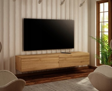 ПОДВЕСНОЙ ШКАФ ПОД ТЕЛЕВИЗОР 140 СМ ДУБ ВОТАН/ГЛЯНЦЕВЫЙ/МАТОВЫЙ