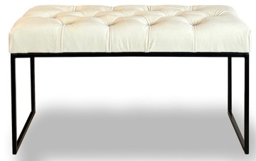 Ławka LOFT PUFA metalowy stelaż nogi tapicerowana pikowana CHESTERFIELD 80