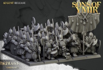 Ветераны гномов x17+3CMD Highlands Miniatures