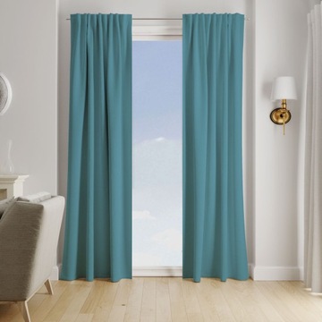 GOTOWA ZASŁONA OKIENNA 135x260 CM NA ŻABKI NA TAŚMIE BUTELKOWA ZIELEŃ