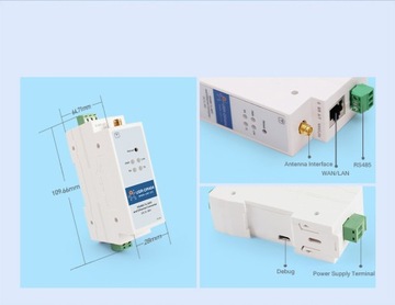 USR-DR404 Преобразователь RS485 Ethernet/WiFi для DIN-рейки