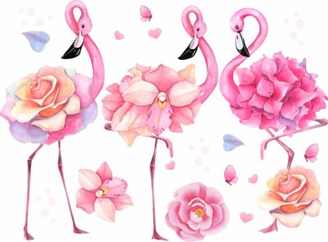FLAMINGI NAKLEJKI NA ŚCIANĘ FLAMING 100x200cm FL