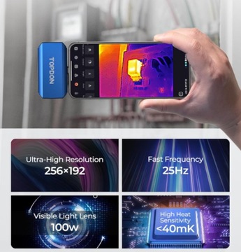 Тепловизионная камера USB C TOPDON TC001 PLUS + ДОПОЛНИТЕЛЬНАЯ ОБЪЕКТИВА