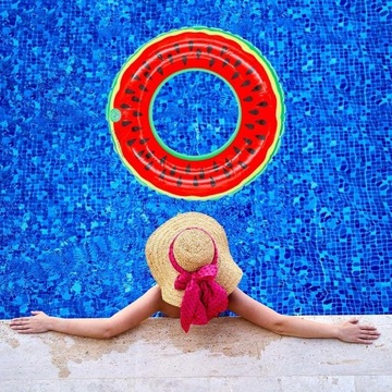 KOŁO DMUCHANE DUŻE MATERAC DO WODY DO PŁYWANIA BASENU ARBUZ KÓŁKO 60cm XL