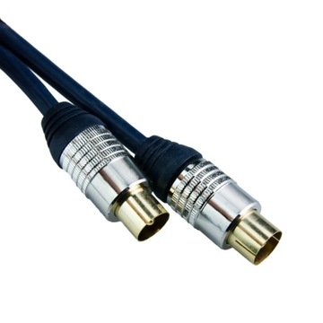 Przewód TV-VIDEO z filtrem, 90 dB, 2.5 m, granatowy