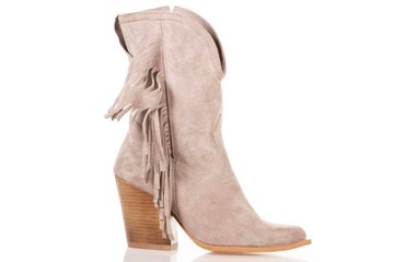 BOTKI KOWBOJKI FRĘDZLE SŁUPEK SKÓRA cappucino 40