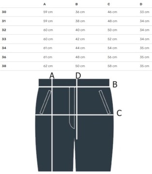 Męskie spodenki jeansowe szorty klasyczne + pasek 34
