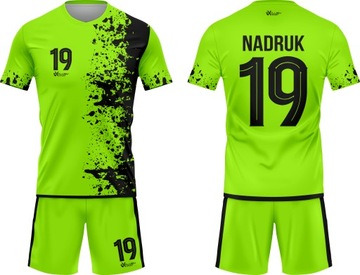 KOMPLET SPORTOWY PIŁKARSKI PERSONALIZOWANY KOLORY DO WYBORU FLUO_2