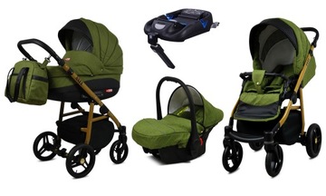 BabyLux Wózek 4w1 dziecięcy AXEL ALU + baza ISOFIX
