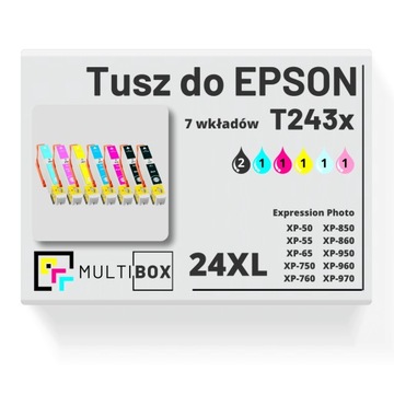 100% NEW 7-pak Tusz 24XL zamiennik do Epson Photo XP-970