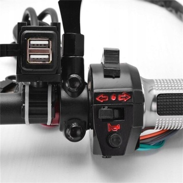 ŁADOWARKA ZASILACZ MOTOCYKL SKUTER 2X USB 5V 2.1A