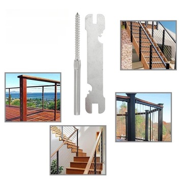 8 шт. DIY ДЕРЕВЯННЫЕ БАЛЯСЫ, ВИНТЫ ДЛЯ ПЕРИЛ, КОМПЛЕКТ БАЛЮСТРАДЫ ИЗ НЕРЖАВЕЮЩЕЙ СТАЛИ