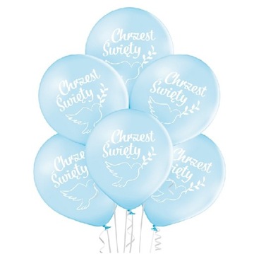 BALONY błękitne goląbek na CHRZEST 6szt