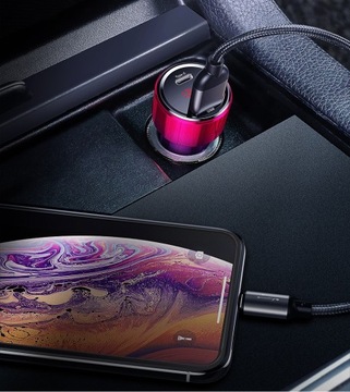 АВТОМОБИЛЬНОЕ ЗАРЯДНОЕ УСТРОЙСТВО BASEUS FAST ДЛЯ ТЕЛЕФОНА 45 Вт PD 2x USB USB-C 5A