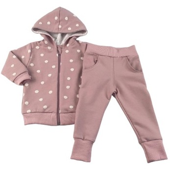 MROFI DRES BLUZA SPODNIE PUDROWY RÓŻ r 104
