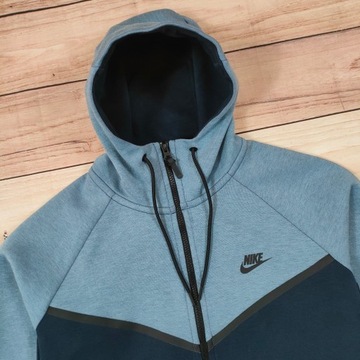 NIKE Tech Fleece Bluza Granatowa Męska Logowana r. L