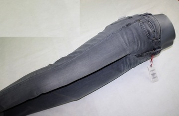 Tommy Hilfiger Rome WW0WW19589 szare jeansy damskie proste oryg. - W27/L32