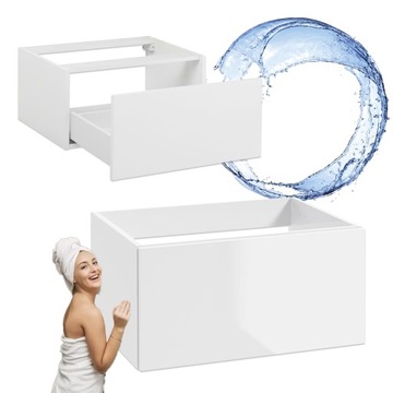 Szafka Łazienkowa Wisząca pod Blat 60 cm Cichy Domyk Push To Open Biała
