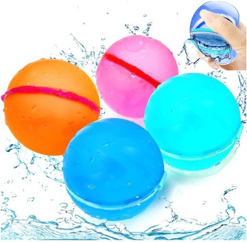 kolorowe BALONY WODNE BOMBY WIELOKROTNEGO UŻYTKU 10szt silikonowe
