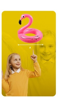 DMUCHANY FLAMING PONTON KOŁO DO PŁYWANIA RÓŻOWY DO BASENU DUŻY XXL 90 cm