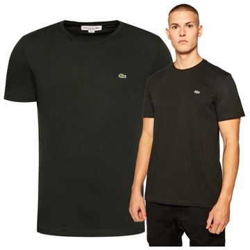 koszulka meska lacoste t-shirt meski czarny małe logo krokodyl r.S