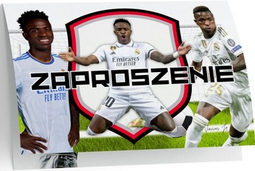 ZAPROSZENIE VINICIUS JUNIOR MADRYT PIŁKARZE ZAPROSZANIA URODZINOWE 20x15 cm