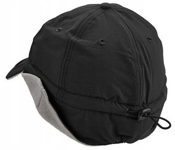 CZAPKA ZIMOWA Z DASZKIEM NAUSZNIKAMI WODOODPORNA OCIEPLANA REGULOWANA POLAR