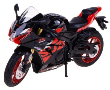 SUZUKI GSX 1000R модель пластик/метал світло звук мотоцикл 1:12 чорно-червоний