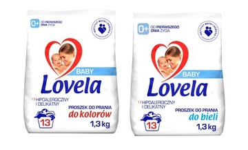 Lovela Baby Proszek do prania 2 x 1,3kg Kolor Biel