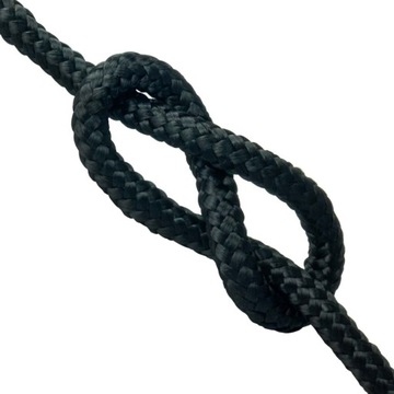 Lina Linka POLIPROPYLENOWA 4mm Pleciona Żeglarska CZARNA 30 m