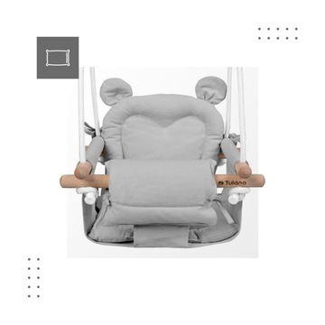 ДЕТСКИЕ Качели для дома и сада TULANO Hop 30 Grey до 60кг БЕЗОПАСНО