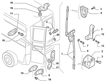 ЗАМОК ДВЕРИ CITROEN JUMPER ЗАДНИЙ ВЕРХНИЙ