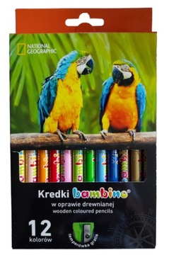 KREDKI BAMBINO NATIONAL GEOGRAPHIC GRUBE 12 szt