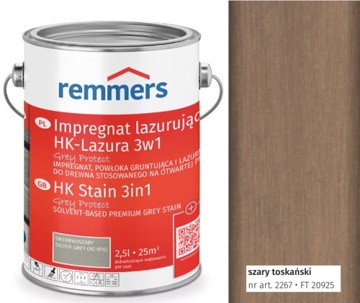 Impregnat lazurujący do drewna HK-Lasura 3w1 REMMERS 10 l Szary toskański