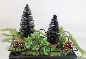 Мини-елочка на пеньке со светодиодной подсветкой, 20 см, часть