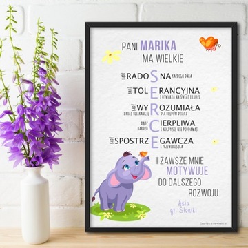 Prezent dzień nauczyciela ramka a4 plakat